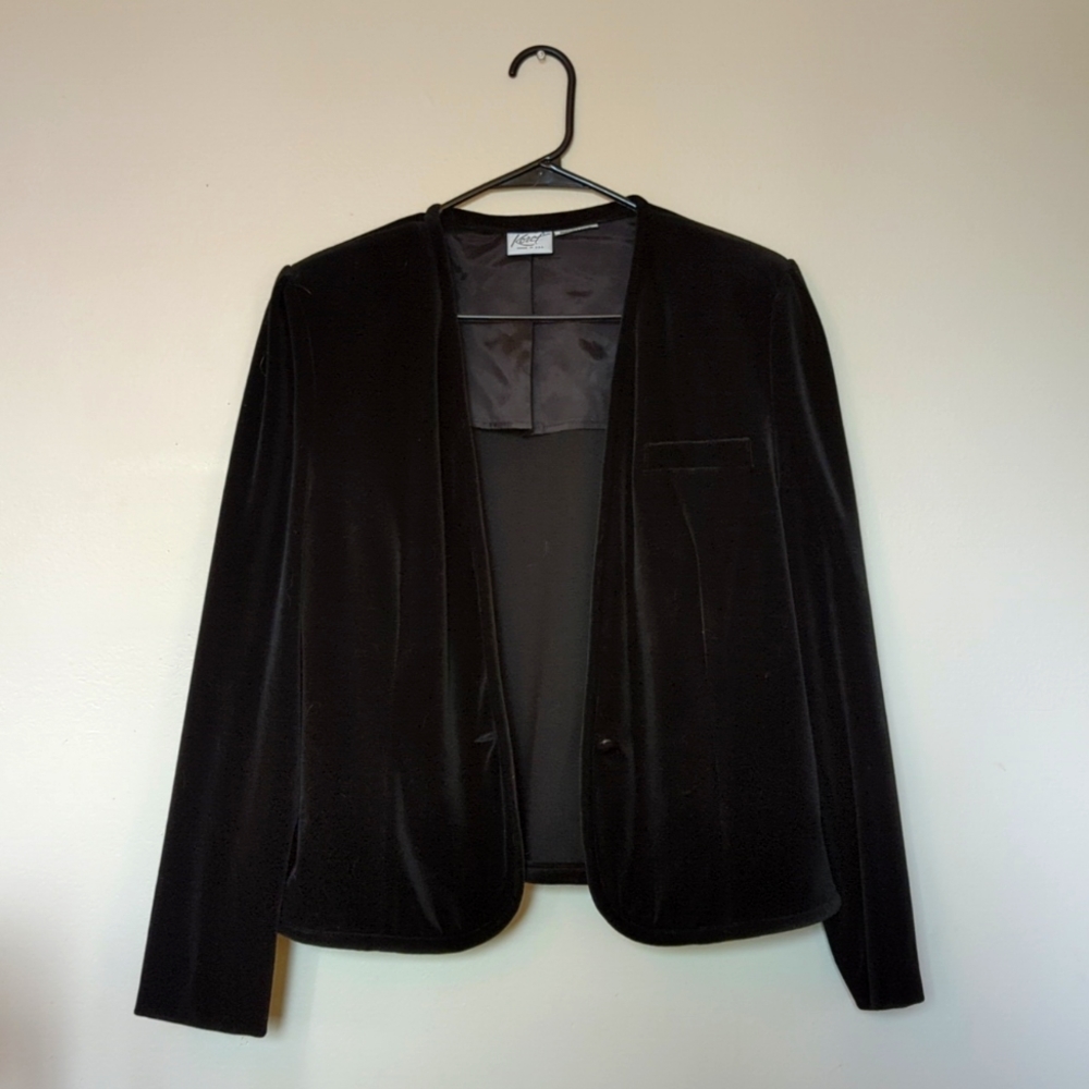 Vintage Black Velvet Blazer